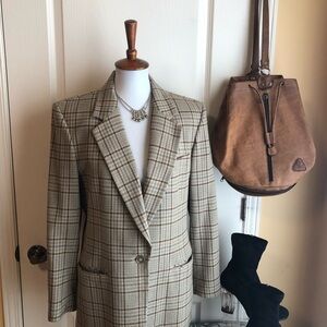 JH Collectibles vintage wool Plaid Blazer